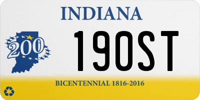 IN license plate 190ST