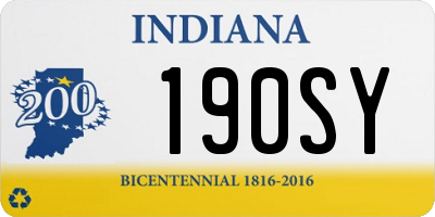 IN license plate 190SY
