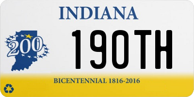 IN license plate 190TH