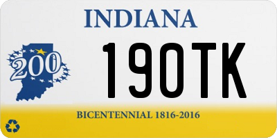 IN license plate 190TK