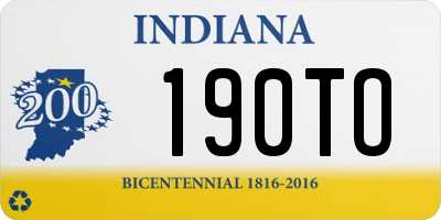IN license plate 190TO