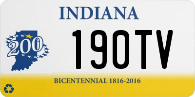 IN license plate 190TV