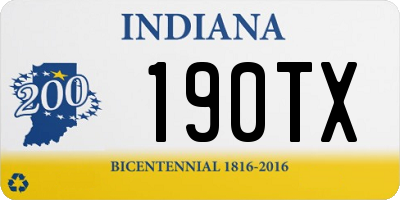 IN license plate 190TX