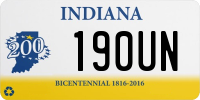 IN license plate 190UN