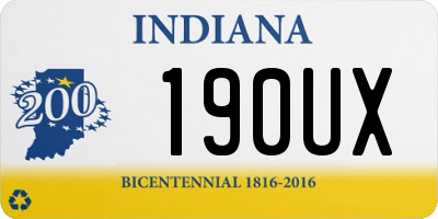 IN license plate 190UX