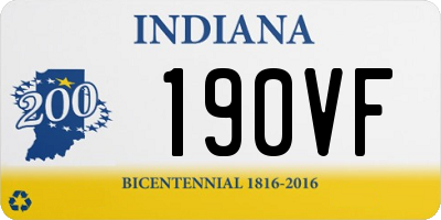 IN license plate 190VF