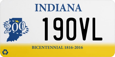 IN license plate 190VL