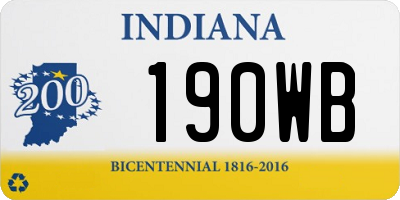 IN license plate 190WB