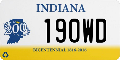 IN license plate 190WD