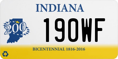 IN license plate 190WF