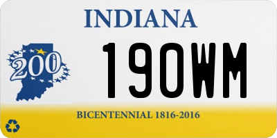 IN license plate 190WM