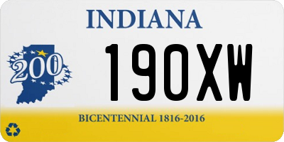 IN license plate 190XW