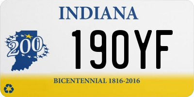 IN license plate 190YF