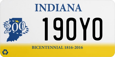 IN license plate 190YO