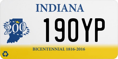 IN license plate 190YP