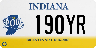 IN license plate 190YR