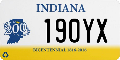 IN license plate 190YX