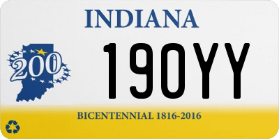 IN license plate 190YY