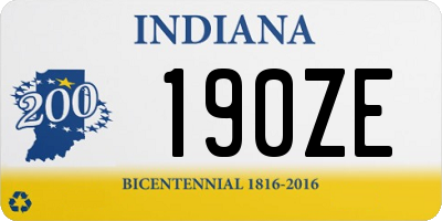 IN license plate 190ZE