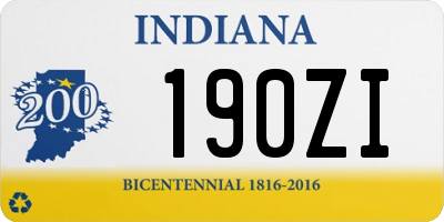 IN license plate 190ZI