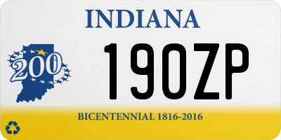 IN license plate 190ZP