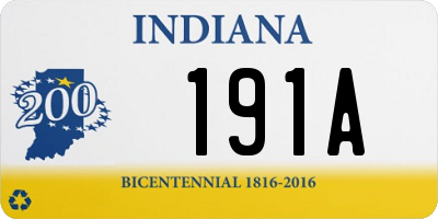 IN license plate 191A