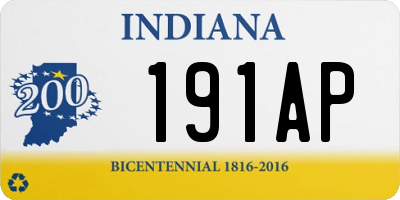 IN license plate 191AP