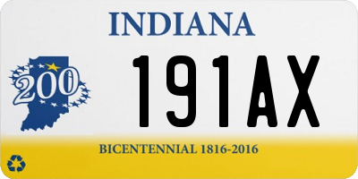 IN license plate 191AX