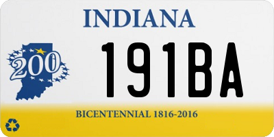 IN license plate 191BA