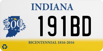 IN license plate 191BD