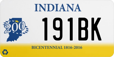 IN license plate 191BK