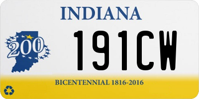 IN license plate 191CW