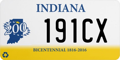 IN license plate 191CX