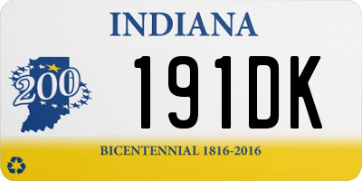 IN license plate 191DK