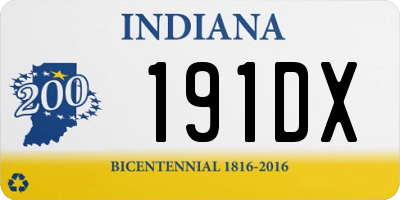 IN license plate 191DX