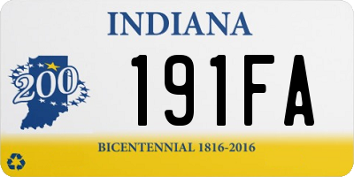 IN license plate 191FA