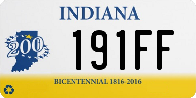 IN license plate 191FF