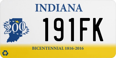 IN license plate 191FK