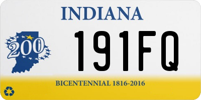 IN license plate 191FQ