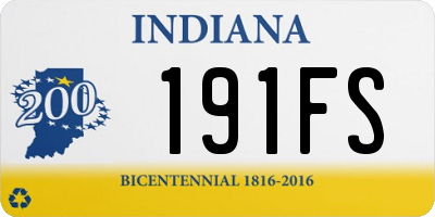 IN license plate 191FS