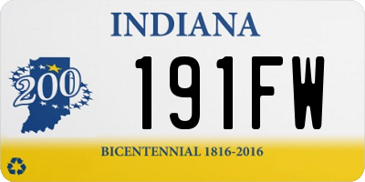 IN license plate 191FW