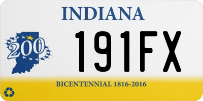IN license plate 191FX