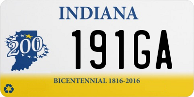 IN license plate 191GA