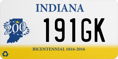 IN license plate 191GK