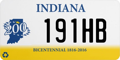 IN license plate 191HB