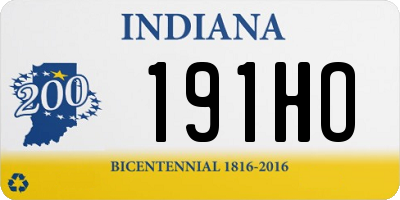 IN license plate 191HO