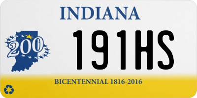 IN license plate 191HS