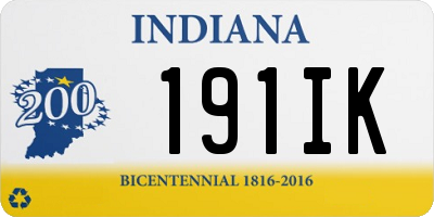 IN license plate 191IK