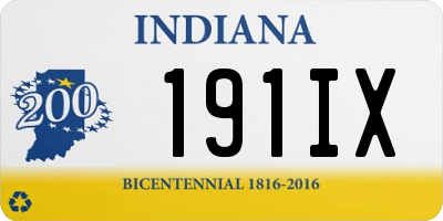 IN license plate 191IX