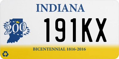 IN license plate 191KX